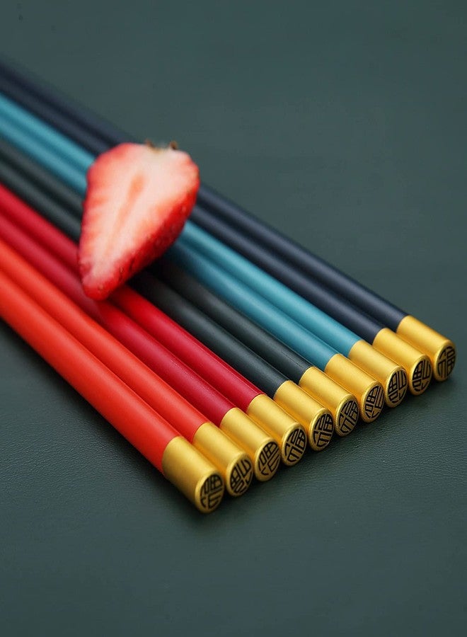 Iktu Fiberglass Chopsticks 5 Pairs , Non Slip Reusable Chop Sticks for Food, Japanese Chinese Korean Kids Chopsticks, Easy to Use, Dishwasher Safe, 25 cm (Mix-Color) - Image 4